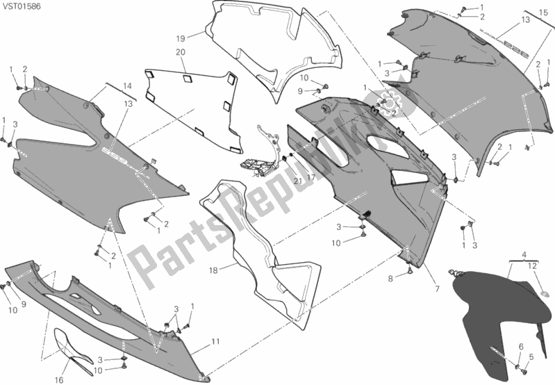 Tutte le parti per il 34a - Carenatura del Ducati Superbike 959 Panigale ABS 2018